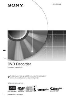 Sony RDR HX 725 manual. Camera Instructions.